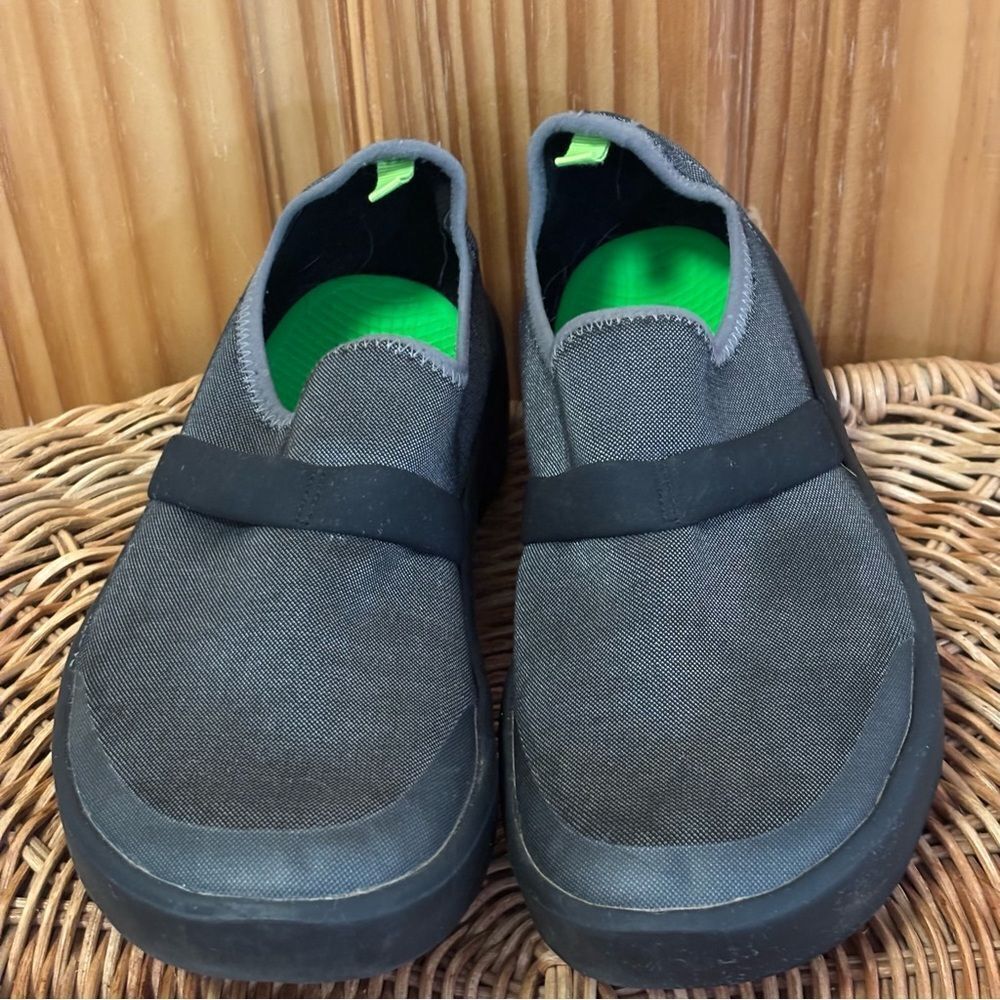 OOFOS Grey and Black Slip On Recovery Shoes 8
